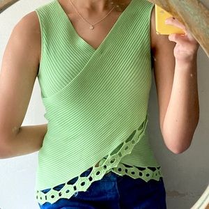 Green cutout blouse
